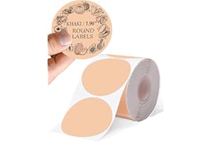 Phomemo Caqui Etiquetas redondas M110 Caqui Etiqueta térmicas redonda,1,96"x1,96"(50x50mm),200 etiquetas/rollo,Adecuada para Phomemo M110 M120 M220 M221 M108 M102 M100 M150 M250 M260 Etiquetadora