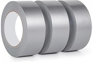 Safero Pack of 3 Silver Duct Tape 48mm X 45 Meter | Strong Adhesive Gaffer Tape Water Resistance | Grey Tape Ideally Used to Repair Wrap Strong Packing Boxes | Cloth Tape for Indoor/Outdoor