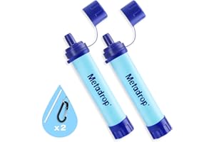 Metadrop Filtre à eau Système de Filtration d'eau d'urgence Portable Pour la Randonnée, le Camping, la Paille et la Survie