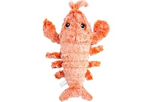 beautyhe Juguetes para Perros Langosta Saltarina De SimulacióN EléCtrica Juguete Perro Carga USB Juguete De Limpieza De Dientes para Perros PequeñOs Medianos