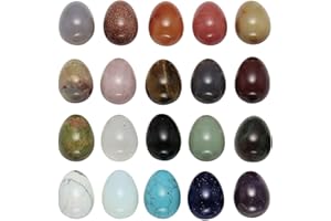 ‎JSDDE JSDDE Schmuck 20er Trommelsteine Set Heilsteine Dekoration Oval Eier Form Edelstein Energie Gemstones getrommelt Wassersteine Hause Wohnung Zimmer Deko