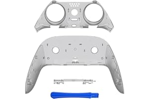 eXtremeRate Dekorative Zierleiste Oben unten, kompatibel mit PS5 Edge Controller, DIY-Ersatz-Schale, vorne und hinten, benutzerdefinierte transparente Schwarze Platten, kompatibel mit PS5 Edge