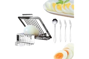 Qiwenr Coupe-œuf, Coupe Oeuf Professionnel, Fils en Acier Inoxydable, Multifonctionnel Trancheuse, Inox Passe au Lave-Vaisselle, Pour Couper Les œufs, Les Fraises Et Les Champignons(25 * 9 * 2.5cm)