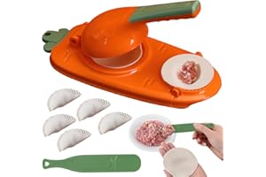 Empanadillas Maquina, Waldspring Maquina Empanadillas, Dumpling Maker Naranja 2 en 1 para Albóndigas Chinas, Cao