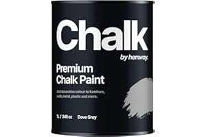 Hemway - Premium Chalk Paint - Dove Grey 1 L | Chalky Matt Shabby Chic Finish For Interior Furniture & Walls | Quick Dry & 1 Coat