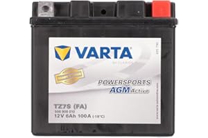 VARTA Batteria moto 6 Ah / 100 A - 105 mm Powersports Active AGM, lunga durata, precaricata, senza manutenzione, adatta per moto, scooter, quad, moto e motoslitte, nero