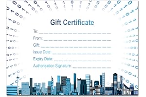 FELICITAS 16 Blank Gift Certificates with envelopes - on Trend Modern Digital Theme - A6 Gift Certificate/Voucher Cards for business use eg Restaurants, work, events, shops, spa and Birthday Vouchers