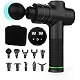 Massage Gun Deep Tissue, 99 Adjustable Speeds Percussion Massager Back Massagers with LCD Touch Screen, Cordless Muscle Massage Gun with 10 Heads for Shoulder Body Pain Relief, Gift for Men