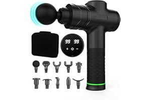MONKRICT Gift for Dad, Massage Gun Deep Tissue, 99-Speed Percussion Massager with 10 Heads, 3600 Percussion/min, 2500mAh Battery, Quiet Cordless Muscle Massager with LCD for Athletes, Pain Relief, Men