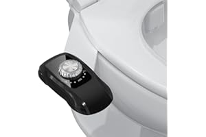 BYRISON - Bidet Toilette wc non électrique - Toilette Japonaise avec Double Buses - Pression d'eau Réglable - Pipeline en acier inoxydable - Hygiènique, Ecologique et Economique - Noir