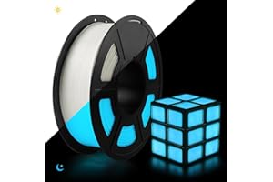 ‎TECBEARS TECBEARS Glow in the Dark Filament PLA 1.75mm, PLA Leuchtet Filament Blau, Maßgenauigkeit +/- 0.02mm, 1kg Spule Filament PLA für 3D Drucker, Glow Blau