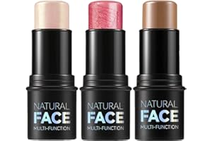 LONGYIER Evidenziatore, Bronze e fard Contour Makeup Stick, uno stick professionale per il contouring del viso, facile da usare, con una buona copertura, a lunga durata e impermeabile (#1,3,4, medio)