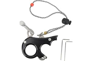 ASTIBYM Archery Thumb Trigger, Compound Bow Aid Releaser, Aluminum Alloy Compound Bow Release Aids 3 Finger Grip Caliper for Outdoor Hunting Shooting Accessories(Black), Chess, Leisure Sports