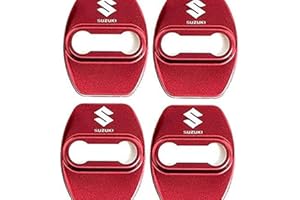 FUNIUR 4 Stück Edelstahl Auto Türschlossabdeckung für Suzuki Vitara/Ignis/Swift/Baleno/S-Cross/SX4/Across, Rostfreier Korrosionsschutz Türschloss Abdeckung Car Styling Zubehör Türverriegelung Abdeckung