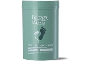 Bottega Verde - Pediluvio Defaticante, 250 g, con Olio Essenziale di Timo, Sali Rinfrescanti, Rilassanti e Rigeneranti per Piedi e Gambe