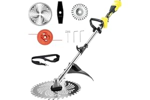 QIYASJEW Professioneller Rasentrimmer akku für Makita-Akkus, Rasentrimmer mit UnkrautbüRste, Freischneider Akku 4 Klingentypens, BüRstenloser Motor, Motorsense Akku(ohne Akku & Ladegerät)