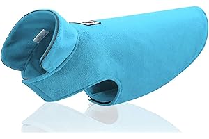 Morezi Cozy Fleece Dog Coats Puppy Clothes Elastic Belly Vest Waistcoat Winter Warm Jacket Reversible Dog Coat for Small Medium Large Dogs - Blue - S