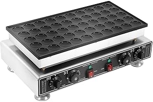 AANGEEBONE Machine à muffins 50 trous, mini machine à gaufres commerciale, temps et température réglables, avec fouet et 2 brosses, revêtement anti-adhésif, pour cuisine et restaurant