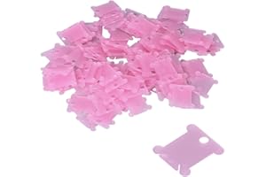 Hapivida Bobinas de Hilo de Bordar, 200 Piezas Organizadoras de Hilos con Clips en Rosa/Azul, Plástico Resistente para Manualidades de Costura y Bordado