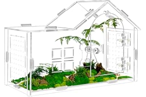 BETINYAR Vivarium en acrylique pour araignée sauteuse, terrarium pour araignée sauteuse, vivarium polyvalent pour tarentule, gecko, caméléon, coléoptère et mante, réservoir à haute transparence pour