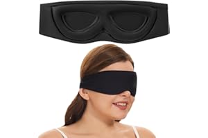 ALASKA BEAR Sleep Mask for Side Sleepers Best Contoured Eye Mask for All Sleeping Positions Men and Women 100% Blackout Cover Cool Blindfold Most Comfy Headband Style, Machine Washable (Black)
