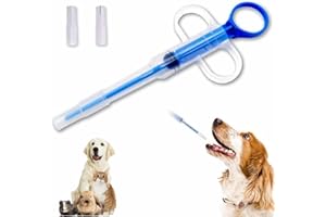 SEGMINISMART Gatto Pillole Alimentatore, Animali Domestici Siringhe, Pet Siringa di Pillola, Pet Cane Gatto Capsule di Pillole Pusher, con 2 Punte morbide, Sicuro, Riutilizzabile, per Tablet, Capsule, Blu