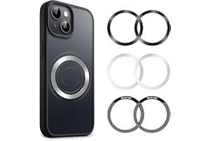 NeotrixQI Naklejka Magnetyczna na Pierścień Mag Safe, 6 sztuk Magnesu Mag safe, Naklejka Mag Safe Obsługująca ładowanie Bezprzewodowe, Uniwersalny Zestaw do Konwersji Magnetycznej dla iPhone/Samsung