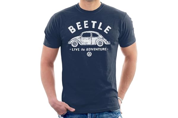Volkswagen Beetle White Live The Adventure Men's T-Shirt