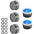 5 Pieces Faucet Aerator - Insert Water Tap Aerators Faucet Flow Restrictor Replacement Parts for Bathroom or Kitchen, 2.2GPM, 21mm/ 0.83 inch
