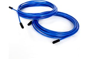 BRANK SPORTS® Pack de 2 Câbles en acier de rechange adaptables toutes Cordes à sauter | Longueur 3m50 | 2 diamètres et 7 couleurs au choix | Fixations remplacement incluses | Idéal confirmés aux double under