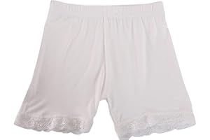 XINYUNZU Kurze Leggings Mädchen mit Spitze Baumwolle Radlerhose Dünne Shorts Casual Hose Kurz Bequeme Hosen Unterrock Kinder und Teenager 2-15 Jahre