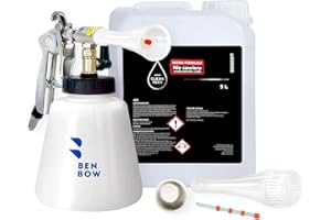 BenBow Pistola de Limpieza Classic con 5L de Limpiador Universal para Autos – Limpieza sin Contacto: Autos, Camiones, autobuses, tapicerías – también Adecuada para soplado