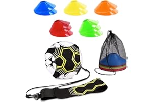 VicBou Kit d'Entraînement de Football - 12 Bonnets, Entraîneur Solo, Ceinture Mains Libres pour Entraînement