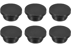PATIKIL Bouchons en Caoutchouc de Diamètre 24 mm, 6 Pièces de Bouchons Ronds en Caoutchouc Silicone pour Trou de 23 mm, Noir