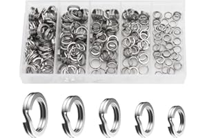 HOUSON 200PCS Sprengringe Angeln, Sicherungsringe Sprengringe Doppel Snap Ring Angelköder Ring für Angelzubehör Fischen Haken 5# 6# 7# 8# 9#
