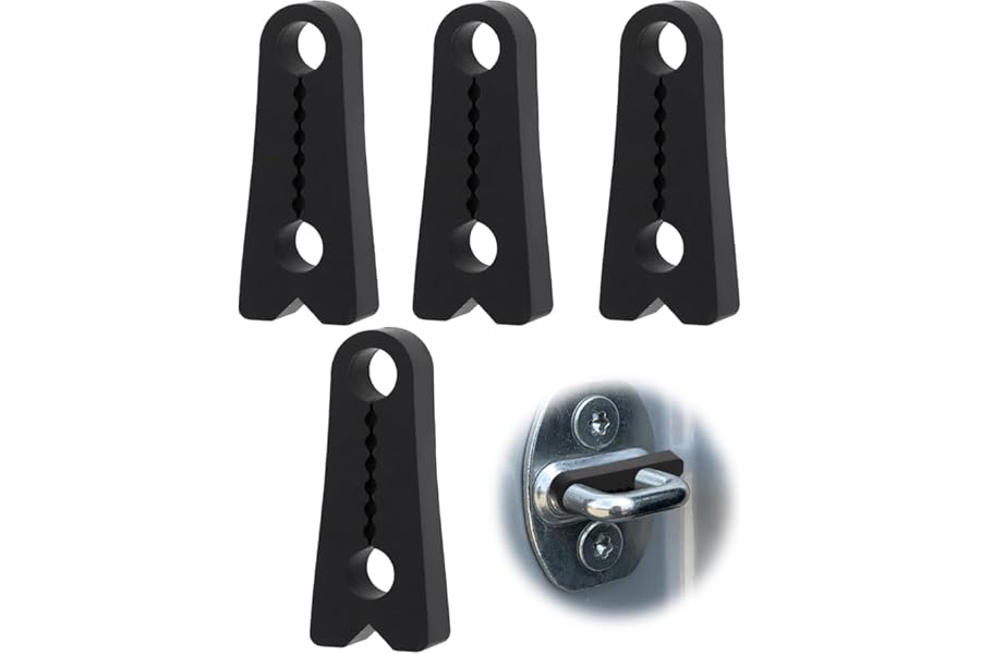Sinbana 4pcs Sound Damper Door Lock Buffers, Silicone Car Door Shock Absorbers Pads Latch Cover Slam Stopper with Non-Slip Teeth Design Universal Car Accessory for Vehicle Truck SUV Sound Dampening