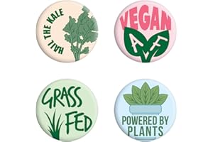 Grindstore Lot de badges mixtes Hail The Kale Vegan Vegetarian