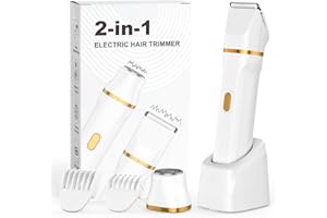 SMITY Lady Shavers for Women, Facial Hair Remover for Women 2-in-1 Bikini Trimmer Electric Razor for Arm & Leg &Bikini, IPX7 Waterproof Easy Cleaning