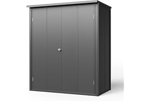 GFP Primeyard Armadio da esterno in metallo 156x84x181 cm Casetta da giardino antracite pavimento incluso