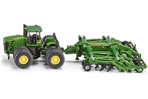siku 1856, John Deere 9630-traktor med Amazone Centaur-kultivator, 1:87, Metall,plast, grön, delar av kultivatorn kan fällas