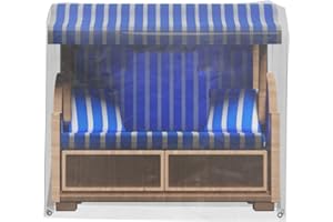 GRASEKAMP Qualität seit 1972 Strandkorb Schutzhülle 119x106x160cm PVC Transparent Abdeckung Haube Plane UV stabil wasserdicht