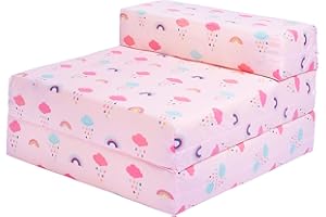 Ready Steady Bed Canapé-lit Enfant Pliable | Chaise-lit pour Enfants Imperméable pour Une Personne | Mobilier Confortable pour Tout-Petits pour Salon, Salle de Jeux, Chambre à Coucher (Arc-en-Ciel)