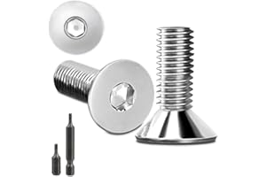 STELLARILL 150 Stk senkkopfschrauben edelstahl M4X12mm Innensechskant M4 edelstahlschrauben Senkkopf Schrauben Steckdose Gewindeschrauben Senkschraube DIN 7991/ISO 10642 mit 2 Stk Sechskant Schrauberkopf Silber