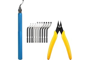 VASTOOLS Entgrater Werkzeug mit 10 Unterschiedlichen Klingen,mit Seitenschneider,für Heimwerkerarbeiten, Modellbau, 3D-Drucker, Kunst, Kunststoff