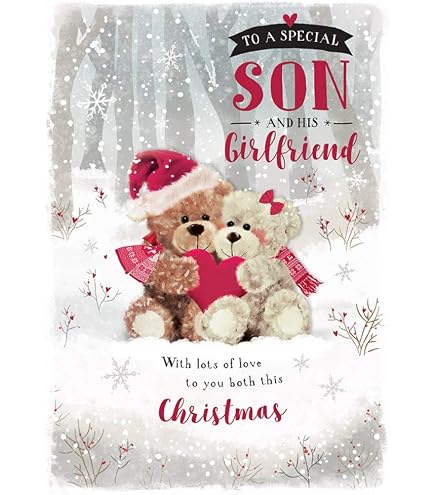 Piccadilly Greetings Weihnachtskarte „Neffe & Ehefrau“ Mit Hirsch-Motiv – 20,3 X 15,2 Cm, Inkl. Umschlag, Made In UK