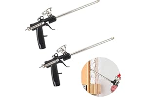 HIUOUIH 2 Stücke Schaumpistole Bauschaumpistole Bauschaum Expanding Foam Gun Pu Pistole Metall Geeignet zum Füllen Verstemmen Abdichten, Schwarz