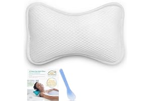 CoastaCloud Cuscino per vasca da bagno Cuscino per spa Antibatterico 2 Ventose potenti, Supporto antiscivolo per spa domestica per vasca, vasca idromassaggio, Jacuzzi Bianca