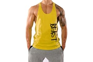 WAZZAP Beast Camiseta de Tirantes Hombre Sin Mangas de Algodón Gimnasio Tank Top Fitness Deportiva T-Shirts