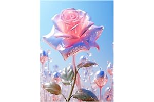 OIJOIYOI 5D DIY Diamond Art Painting Kits Full Drill for Adults and Kids, Diamond Arts and Crafts Pictures by Embroidery Cross Stitch Crystal Canvas Diamond Art Painting Gift for Home Wall Decor - roses