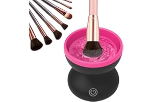 Nettoyeur de pinceaux de maquillage électrique - Hoedia - Portable et automatique - USB - Outil de nettoyage pour pinceaux cosmétiques - Pour toutes les tailles de pinceaux de maquillage - Nettoyeur